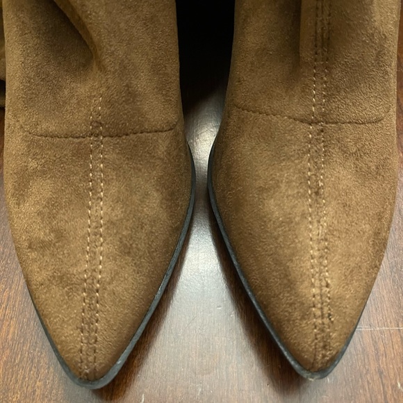 So Me Women's Brown Leather Over The Knee Stretchy Boots Size 7 - Picture 4 of 9